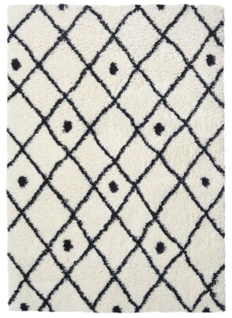 THE RUGS Snug Collection Nomadic Shaggy Rugs - I044A in White - Size: 160 cm x 230 cm - image 1