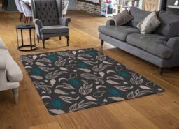 Benjamin Tate Design Floral Magic Eyes Rug in Natural - Size: Large - thumbnail 2