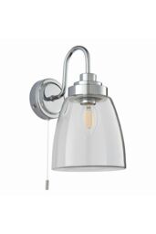 Netlighting Ashbury LED 1 Light Bathroom Wall Glass Chrome Plate IP44 LED E14 in Grey - thumbnail 5