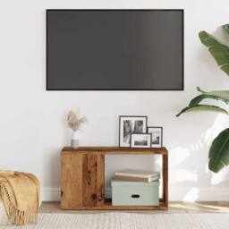 Berkfield Home TV Cabinet Old Wood 60x24x32cm Engineered Wood in Brown - Size: 60 x 24 x 32 cm - thumbnail 4
