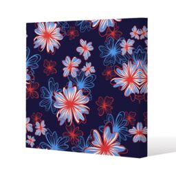 Benjamin Tate Design Red, White & Blue Flower Print (Canvas Print) / 46 x 46 x 4cm in Natural - Size: 46 x 46 x 4 cm - thumbnail 1