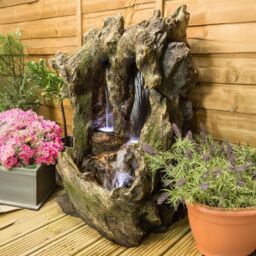 Primrose Cascading Water Feature Rock Waterfall Colorado Falls with Lights 98cm in Grey - thumbnail 2