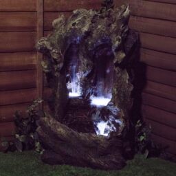 Primrose Cascading Water Feature Rock Waterfall Colorado Falls with Lights 98cm in Grey - thumbnail 6