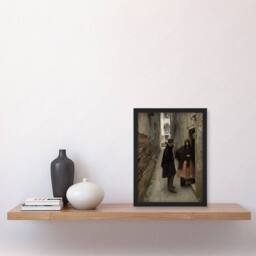 Artery8 John Singer Sargent Framed Wall Art Print Narrow Street in Venice in Grey - Size: A4 - thumbnail 2