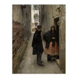 Artery8 John Singer Sargent Framed Wall Art Print Narrow Street in Venice in Grey - Size: A4 - thumbnail 3