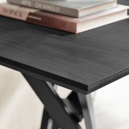 FurnitureboxUK Leonardo Square Black Wood Veneer Side Table - thumbnail 3