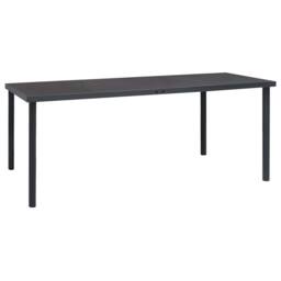 Berkfield Home Outdoor Dining Table Anthracite 190x90x74 cm Steel in Black - Size: 190 x 90 x 74 cm - thumbnail 2