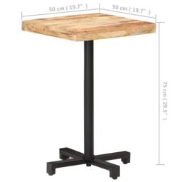Berkfield Home Bistro Table Square 50x50x75 cm Rough Mango Wood in Brown - Size: 50 x 50 x 75 cm - thumbnail 6