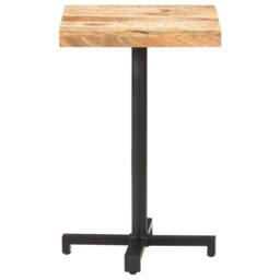 Berkfield Home Bistro Table Square 50x50x75 cm Rough Mango Wood in Brown - Size: 50 x 50 x 75 cm - thumbnail 2