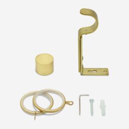 New Edge Blinds Brushed Gold 28mm End Cap Fixed Length Metal Curtain Pole - Size: 350 cm - thumbnail 3