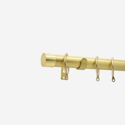 New Edge Blinds Brushed Gold 28mm End Cap Fixed Length Metal Curtain Pole - Size: 350 cm - thumbnail 2
