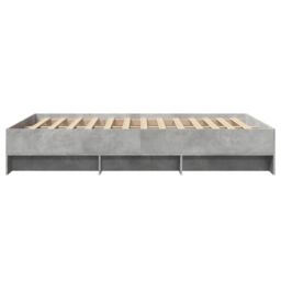Berkfield Home Bed Frame without Mattress Concrete Grey 140x200cm Engineered Wood - Size: 140x200 cm - thumbnail 6