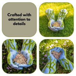 Marco Paul Giving Open Hands Wall Mounted Bird Feeder in Stone - thumbnail 7