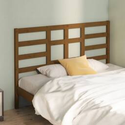 Berkfield Home Beautiful Bed Headboard Honey Brown 141x4x104 cm Solid Wood Pine - Size: 141 x 4 x 104 cm - thumbnail 2