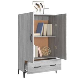 Berkfield Home Highboard Grey Sonoma 70x31x115 cm Engineered Wood - Size: 70 x 31 x 115 cm - thumbnail 4