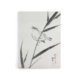 "Artery8 Reed Bunting & Reed Japanese Canvas Wall Art Print Numata Kashu - Size: W12"" x H16""" - thumbnail 1