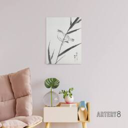"Artery8 Reed Bunting & Reed Japanese Canvas Wall Art Print Numata Kashu - Size: W12"" x H16""" - thumbnail 3