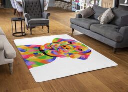 Benjamin Tate Design Amazing Illustration Pop Art Designer Rug in Natural - Size: Large - thumbnail 2