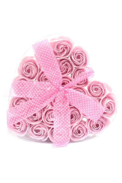 KDMD Set of 24 Pink Soap Flower Hearts - Romantic Gift & Bath Decor - image 1
