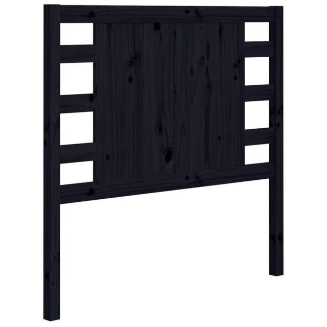 Berkfield Home Headboard Black 106x4x100 cm Solid Wood Pine - Size: 106 x 4 x 100 cm - image 1