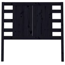 Berkfield Home Headboard Black 106x4x100 cm Solid Wood Pine - Size: 106 x 4 x 100 cm - thumbnail 3