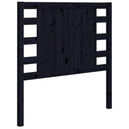 Berkfield Home Headboard Black 106x4x100 cm Solid Wood Pine - Size: 106 x 4 x 100 cm - thumbnail 1