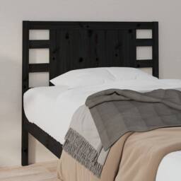 Berkfield Home Headboard Black 106x4x100 cm Solid Wood Pine - Size: 106 x 4 x 100 cm - thumbnail 4
