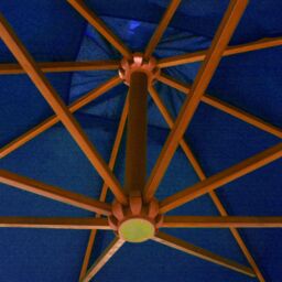 Berkfield Home Hanging Parasol with Pole Azure Blue 3x3 m Solid Fir Wood - thumbnail 4