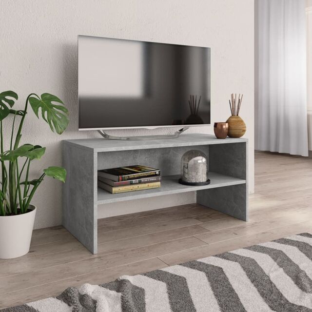 Berkfield Home TV Cabinet Concrete Grey 80x40x40 cm Engineered Wood - Size: 80 x 40 x 40 cm - image 1