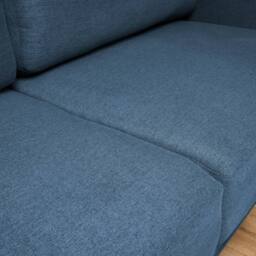 Bravich LTD Brixton 3 Seater Sofa - Modern Fabric Sofa with Steel Legs in Blue - thumbnail 9