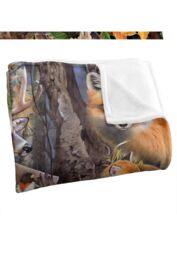 JQ Licensing Jg-Jp Forest Animals Silky Touch Super Soft Throw Blanket 152 X 127 cm in White - thumbnail 3