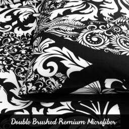 Pamposh Premium Brushed Microfibre Duvet Cover Sets Reversible Quilt Covers in Jet Black - Size: Double - thumbnail 6