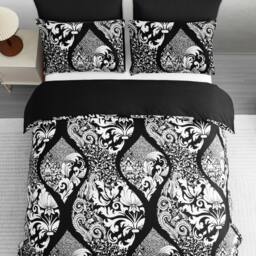 Pamposh Premium Brushed Microfibre Duvet Cover Sets Reversible Quilt Covers in Jet Black - Size: Double - thumbnail 3