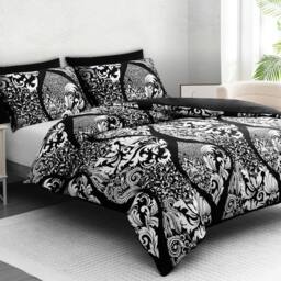 Pamposh Premium Brushed Microfibre Duvet Cover Sets Reversible Quilt Covers in Jet Black - Size: Double - thumbnail 2