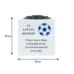 David Fischhoff Memorial Grave Blue Football Rose Bowl in White - thumbnail 2