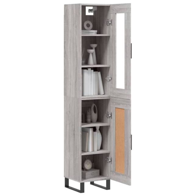 Berkfield Home Highboard Grey Sonoma 34.5x34x180 cm Engineered Wood - image 1
