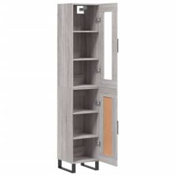 Berkfield Home Highboard Grey Sonoma 34.5x34x180 cm Engineered Wood - thumbnail 4