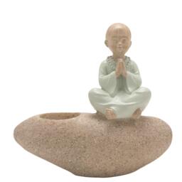 Buddha On Pebbles Candle Holder