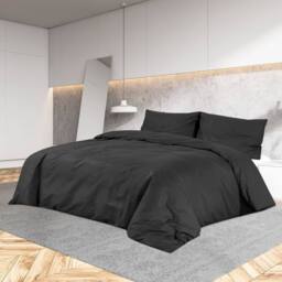 Berkfield Home Duvet Cover Set Black 225x220 cm Cotton