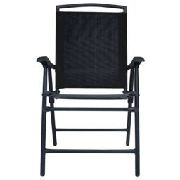 Berkfield Home Folding Garden Chairs 2 pcs Texilene Black - thumbnail 3