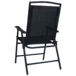 Berkfield Home Folding Garden Chairs 2 pcs Texilene Black - thumbnail 5