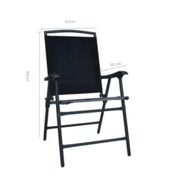 Berkfield Home Folding Garden Chairs 2 pcs Texilene Black - thumbnail 9