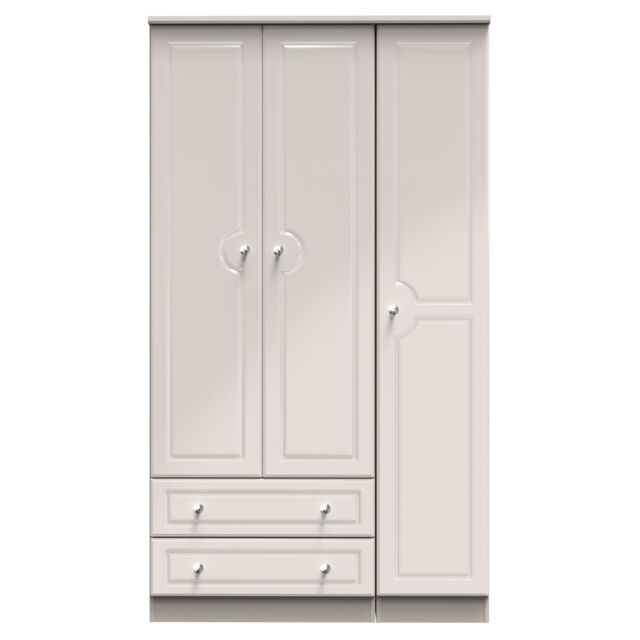 Ready Assembled 2 U Stratford Triple 2 Drawer Wardrobe (Ready Assembled) in Taupe - image 1