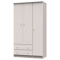 Ready Assembled 2 U Stratford Triple 2 Drawer Wardrobe (Ready Assembled) in Taupe - thumbnail 3