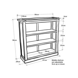 Cabinet Bits Bookcase with plinth 90x90x30cm in Light Grey - Size: 90 x 90 x 30 cm - thumbnail 5