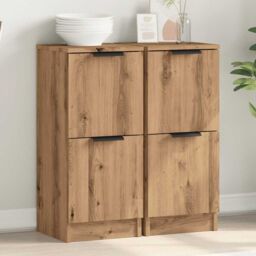 Berkfield Home Sideboards 2 pcs Artisan Oak 30x30x70 cm Engineered Wood in Brown - Size: 30 x 30 x 70 cm - thumbnail 4