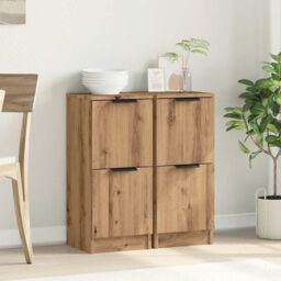 Berkfield Home Sideboards 2 pcs Artisan Oak 30x30x70 cm Engineered Wood in Brown - Size: 30 x 30 x 70 cm - thumbnail 3