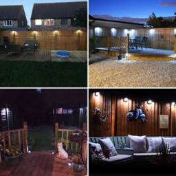 Globrite Solar Lights - Pack of 4Outdoor Garden Pathway & Deck Lighting, Waterproof Plastic Design in Black - thumbnail 3