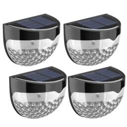 Globrite Solar Lights - Pack of 4Outdoor Garden Pathway & Deck Lighting, Waterproof Plastic Design in Black - thumbnail 1