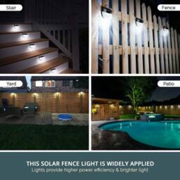 Globrite Solar Lights - Pack of 4Outdoor Garden Pathway & Deck Lighting, Waterproof Plastic Design in Black - thumbnail 2